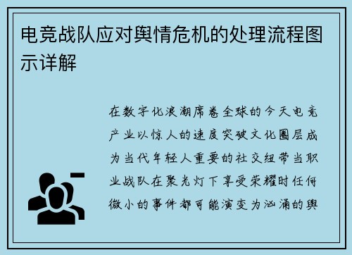 电竞战队应对舆情危机的处理流程图示详解
